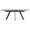 НЕВИС 140(200)х80х76 стол с керамической столешницей, creto statuario cara polished / черный