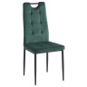 DC611-1 стул на металлическом каркасе с обивкой тканью велюр, цвет зеленый / каркас черный