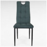 DC611-1 стул на металлическом каркасе с обивкой тканью велюр, цвет зеленый / каркас черный