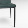 DC611-1 стул на металлическом каркасе с обивкой тканью велюр, цвет зеленый / каркас черный