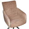 Стул-кресло JAN поворотное с возвратом, комбинированная обивка шенилл / замша латте, черный металлический каркас