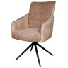 Стул-кресло JAN поворотное с возвратом, комбинированная обивка шенилл / замша латте, черный металлический каркас