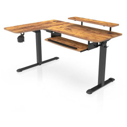 дорогие игровые столы. Стол для компьютера угловой (левый) c электрической регулировкой по высоте EUREKA ERK-L60L-RB Игровой компьютерный стол