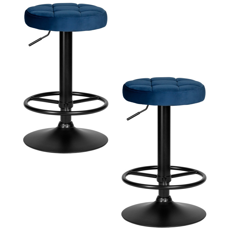 Барные стулья и табуреты Набор 2 шт Табурет барный DOBRIN BRUNO BLACK, синий велюр (MJ9-117)