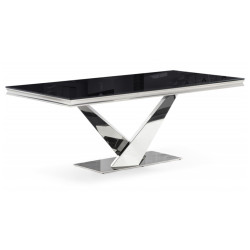 LEVON 200 black стеклянный обеденный стол