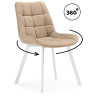 Стулья на металлокаркасе Челси 360 бежевый (ZD 210) / белый