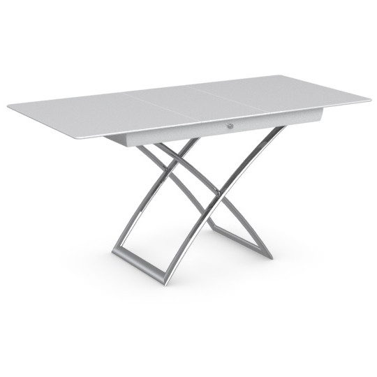 Столы CALLIGARIS Стол MAGIC-J CS/5041-G, P77 chrome/ P64 white/ glass GXW extrawhite
