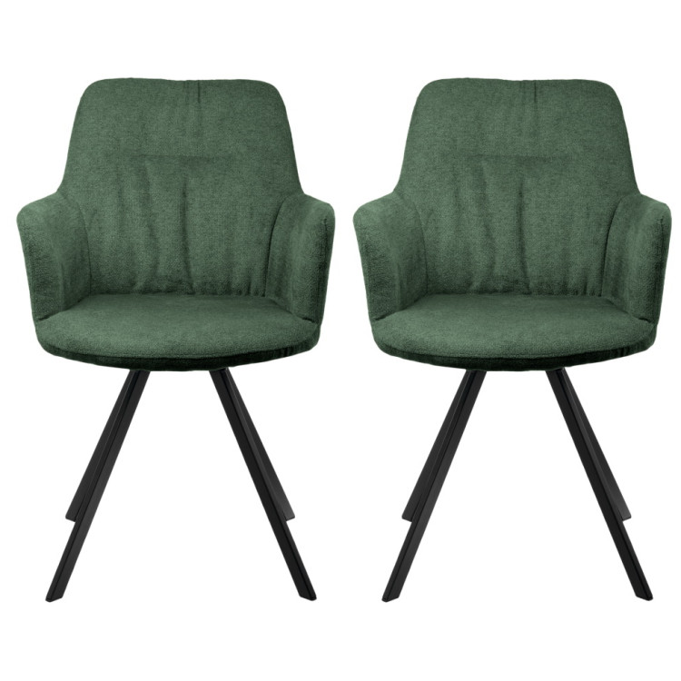 Стул-кресло Комплект из 2-х стульев Grant зелёный шенилл на поворотном механизме