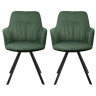 Стул-кресло Комплект из 2-х стульев Grant зелёный шенилл на поворотном механизме