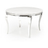 Обеденные столы Стол обеденный Halmar REGINALD 120 (белый мрамор/серебряный)