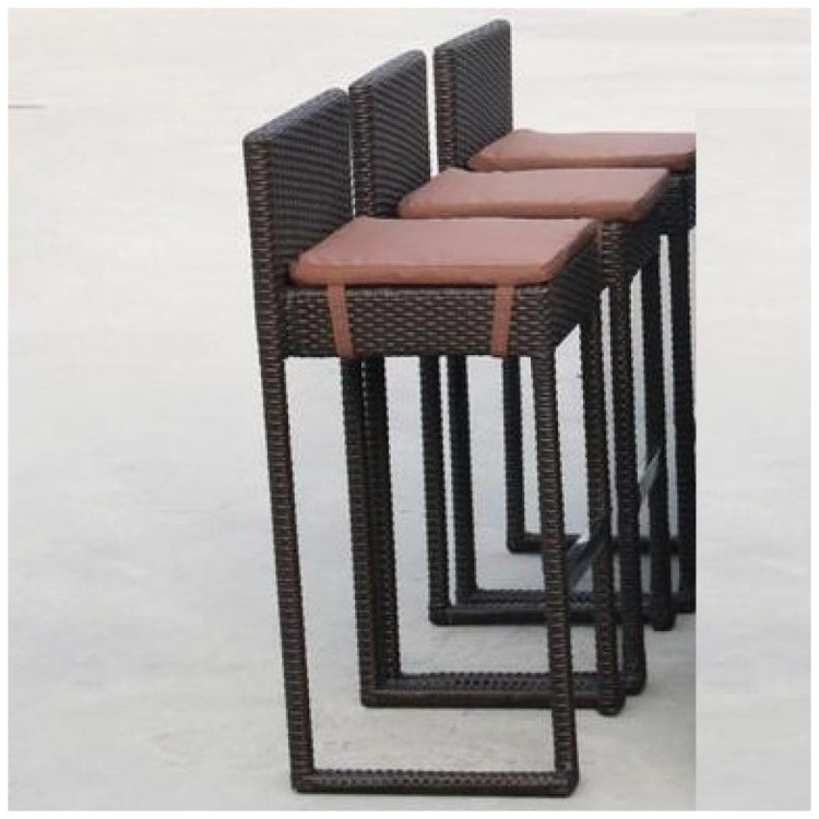Стулья для летнего кафе Плетеный барный стул Y390A-W63 Brown