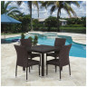 Обеденные группы Комплект плетеной мебели T257A/YC380A-W53 Brown (4+1) + подушки на стульях