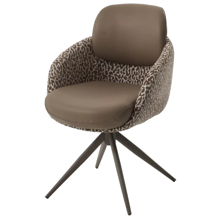 Металлические стулья DISAUR (не для продажи на маркетплейсах) Стул ГРЕЙС (GRACE) 360 град. цвет ТЕМНЫЙ ЛАТТЕ 36-14 / HUNTER-400, экокожа/ ткань / ЛАТТЕ, ®DISAUR