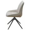 Стул обеденный поворотный OSKAR 360, обивка ткань бежевый, каркас черный, DISAUR