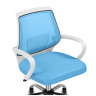 Детское компьютерное кресло ERGOPLUS, обивка сетчатая ткань голубой, каркас белый