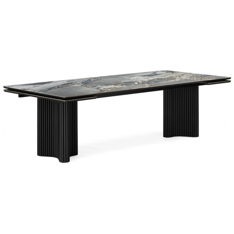 Керамический стол АДАЖИО 240x110 черный кварц / черный