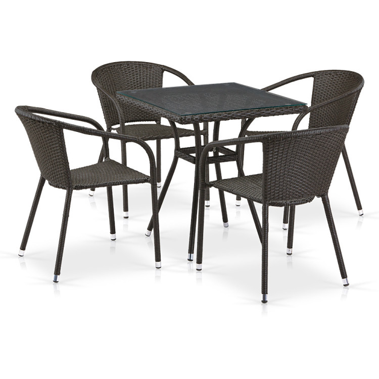 Комплект плетеной мебели T282BNT/Y137C-W53 Brown 2Pcs