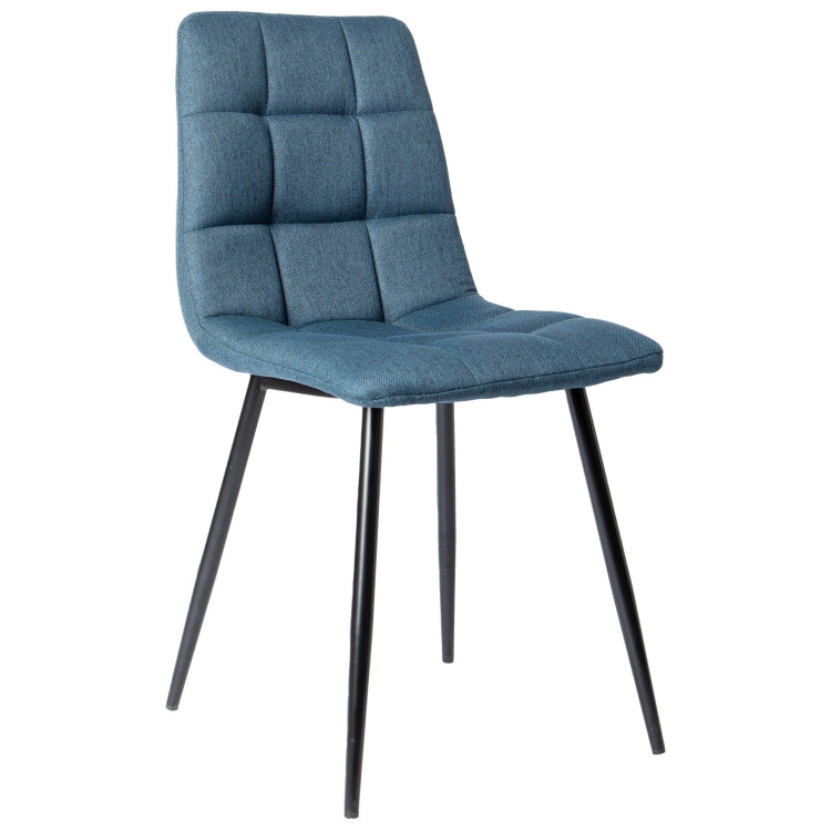 Стулья DC809 Стул мягкий, СИНИЙ ткань, каркас металл черный СТАРЫЙ