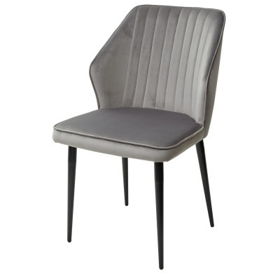 Стулья Стул SEATTLE-V СВЕТЛО-СЕРЫЙ #26, велюр / черный каркас М-City