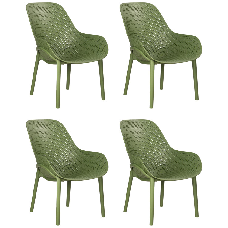 Стул-кресло Набор 4 шт Кресло DOBRIN LONZO, зеленый хаки (G-17) c УФ-защитой