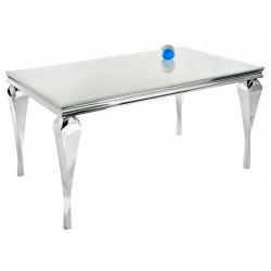 FLAVIA белый стеклянный обеденный стол