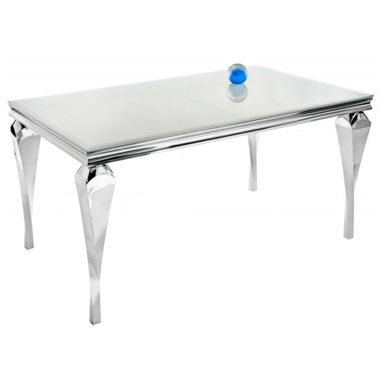 FLAVIA обеденный стол со стеклянной столешницей, цвет белый