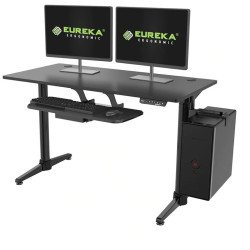 дорогие игровые столы. Стол для для компьютера c электрической регулировкой по высоте Eureka EHD-I1, чёрный Игровой компьютерный стол