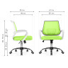 Детское компьютерное кресло ERGOPLUS, обивка сетчатая ткань зеленый, каркас белый