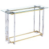 Консольные столики BS-1039 Консольный столик стеклянный прозрачный 120*45, основание нерж. сталь хром GOLD/PLATINA