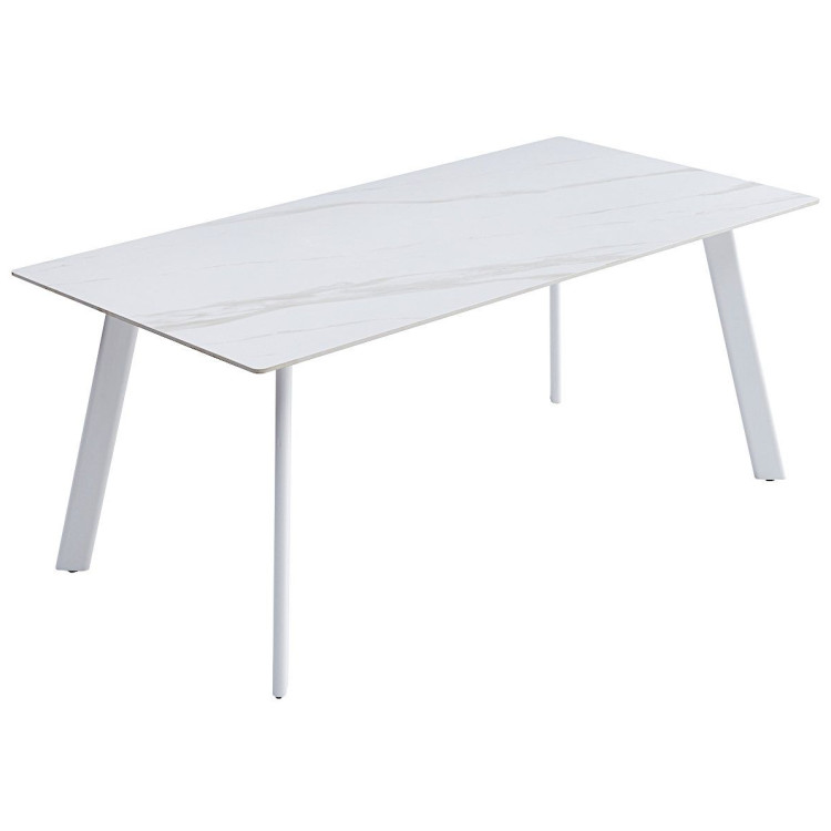 Керамические столы DT308 Стол обеденный Lisa white, 180*90*75, керамич. столешница, основание металл белый