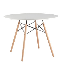 Ламинированные столы со столешницей круглой формы. DSW D100 обеденный стол с ламинированной столешницей