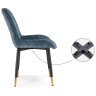 Стулья на металлокаркасе Seda 1 blue / black / gold