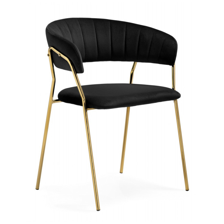 Стулья на металлокаркасе Kamelia 1 black / gold