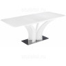 Раздвижной кухонный стол со стеклом HORNS 120 белый