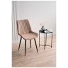 СЕДА стул с обивкой тканью велюр, цвет бежевый  / каркас черный