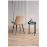СЕДА стул с обивкой тканью велюр, цвет бежевый  / каркас черный