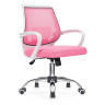 Детское компьютерное кресло ERGOPLUS, обивка сетчатая ткань розовый, каркас белый