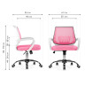 Детское компьютерное кресло ERGOPLUS, обивка сетчатая ткань розовый, каркас белый