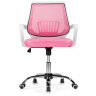 Детское компьютерное кресло ERGOPLUS, обивка сетчатая ткань розовый, каркас белый