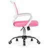 Детское компьютерное кресло ERGOPLUS, обивка сетчатая ткань розовый, каркас белый