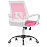 Детское компьютерное кресло ERGOPLUS, обивка сетчатая ткань розовый, каркас белый