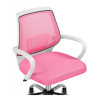 Детское компьютерное кресло ERGOPLUS, обивка сетчатая ткань розовый, каркас белый