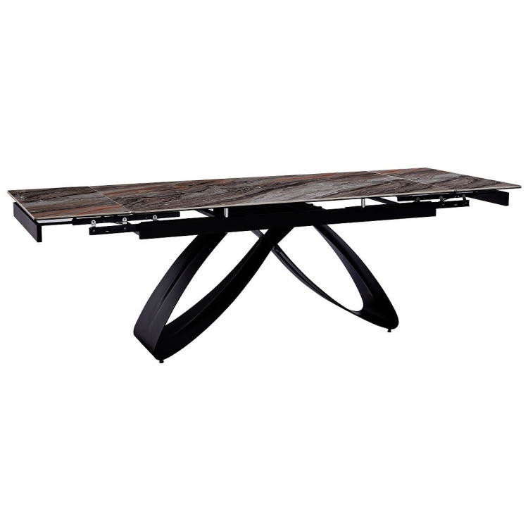 Керамические столы DT888 Стол раскладной Porsche grey, 160-240/90*76, керамич. столеш, основ. металл черный