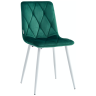 Стулья C923/DC813 Стул мягкий, ИЗУМРУД#h56 велюр, каркас металл белый КРУГЛЫЙ