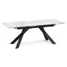 Керамические столы ХИЛБРИ 140 statuario cara / черный ХИЛБРИ 140(200)х80х76 стол с керамической столешницей statuario cara / черный