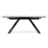 Керамические столы ХИЛБРИ 140 statuario cara / черный ХИЛБРИ 140(200)х80х76 стол с керамической столешницей statuario cara / черный