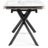 Керамические столы ХИЛБРИ 140 statuario cara / черный ХИЛБРИ 140(200)х80х76 стол с керамической столешницей statuario cara / черный