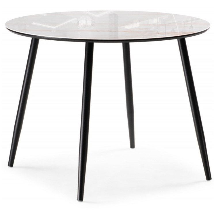 АНСЕЛМ стол со стеклянной столешницей, цвет леонардо