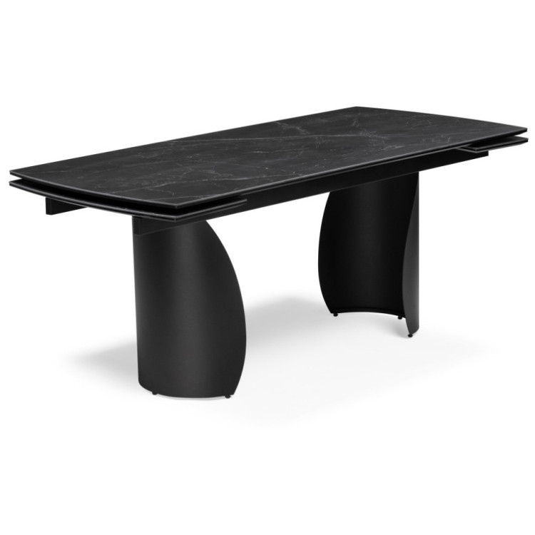 ГОТЛАНД 180 стол с керамической столешницей, цвет черный мрамор