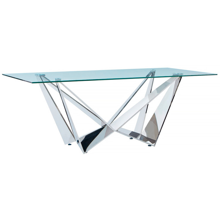 Большой дизайнерский стол T102C со стеклянной столешницей